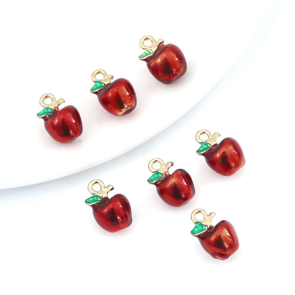 2Pcs Alloy Fruit Enamel Pendant Strawberry Grape Cherry Charms for Jewelry Making DIY Bracelet Handmade Craft Accessories