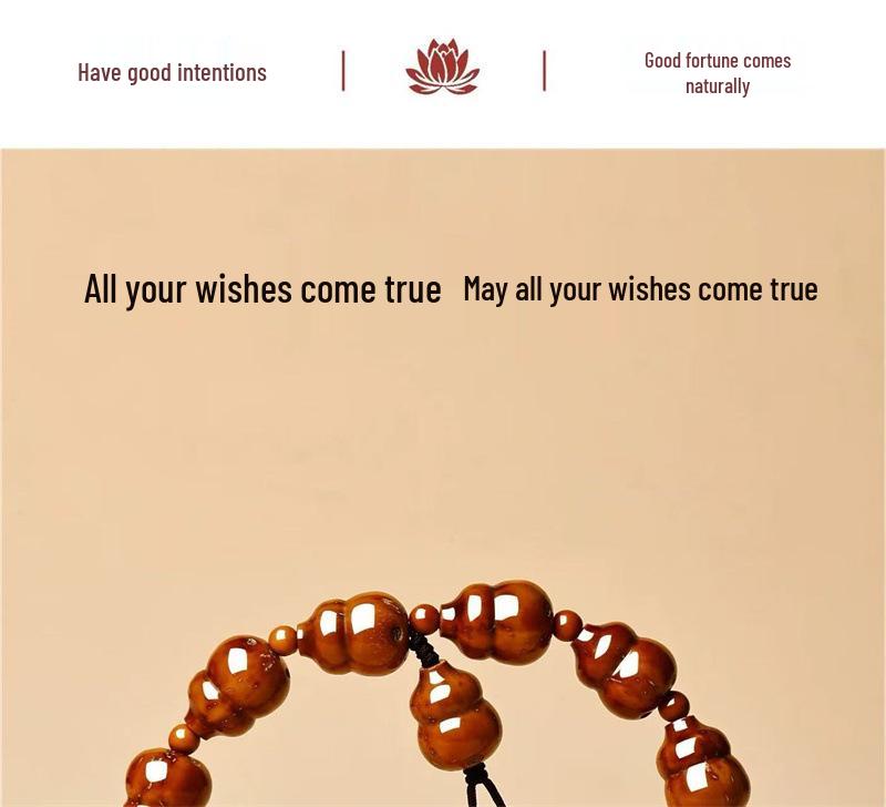 Authentic Chinese Purple Gold Gourd Bracelet for Women - Gift for Boyfriend