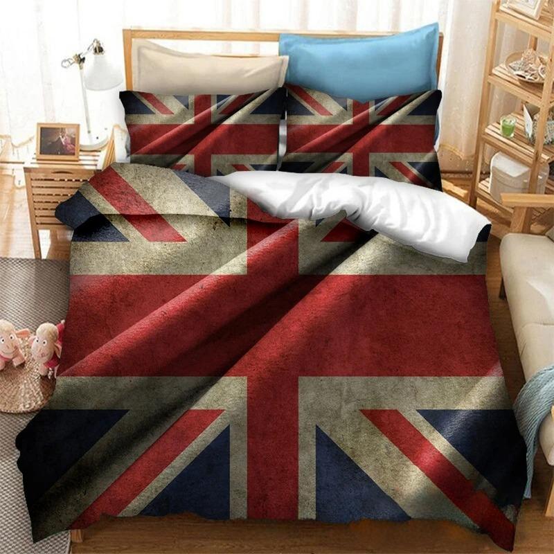 Druk 3D Flaga Wielkiej Brytanii Kolekcja pościeli Podwójna Twin King Poszewka na kołdrę Kołdra Poszewka na poduszkę Chłopcy Dziewczynki Dorośli Sypialnia