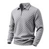 Men S Long Sleeve Half Zip Plaid Polo Shirt Casual Top