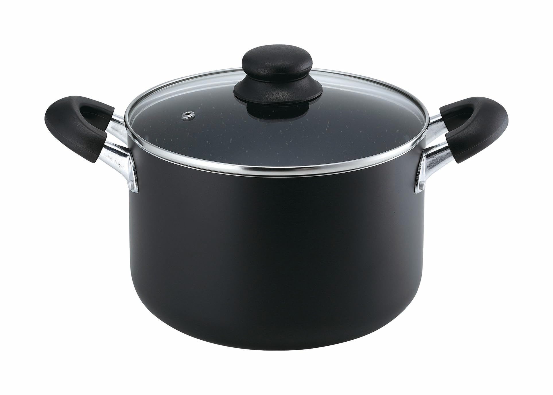 

Kakusei Deep Pot, 22cm, 34.5cm x 22.7cm x 21cm, Marble Black, Induction and Gas Stove Compatible, Glass Lid, Non-Stick, GMB-05