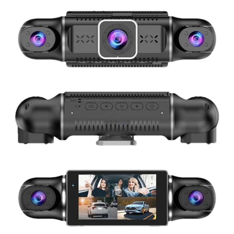 Four Lens Driving Recorder, 4 Recording 4 Screen Display, 1080P Night Vision, GPS, Loop Recording, WiFi Connection Camera