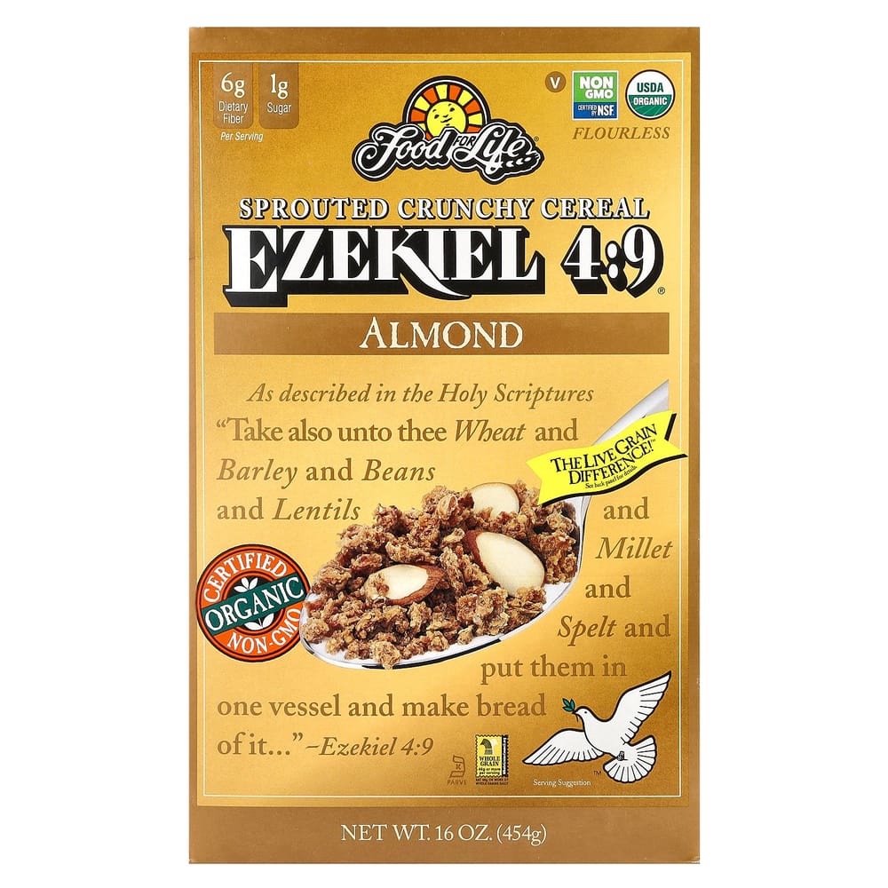 iHerb Ezekiel 49 Sprouted Natural Grain Cereal Almond 16 oz (454 g) 454g - 1 ea