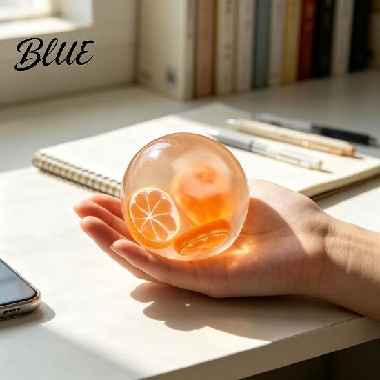 Hand Therapy Squeeze Balls Shapeable Pearlescent Ball Fidget Toy Anxiety Relief Clear Tactile Sensory Toy Fake Fruit Inside Stress for Kids Adults
