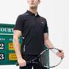 FILA Athletics Moisture Wicking Tennis Casual Sports Knit Solid Color Logo Short Sleeve Polo Shirt Men Polo Shirts Deep-Black A11M223113FBK