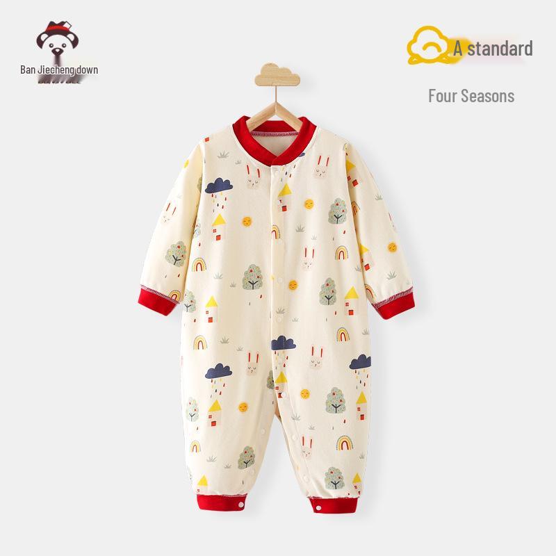 Autumn Newborn Pure Cotton Rompers: Air Conditioning Monk Clothes for Spring, Summer, and Fall