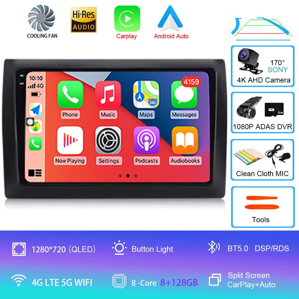 For Fiat Stilo 2002 - 2010 Android 14 Car Radio Automotivo Carplay Auto RDS BT WIFI Autoradio Car Multimedia 2Din Video Player