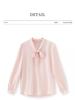 Elegant V-neck Pink Ribbon Long Sleeve Shirt - Autumn & Winter Collection