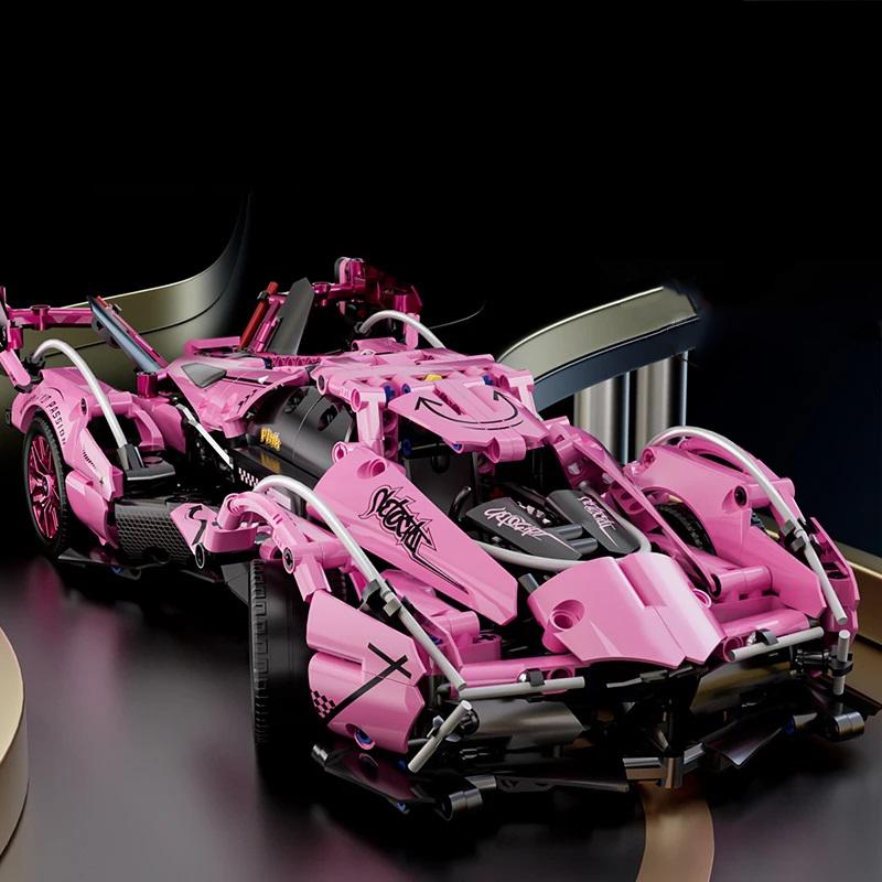 1:14  Technic V12 Pink Concept Super Race CarDesign Building Blocks Bricks Model Birthday Thanksgiving Gift for Girls Childrens