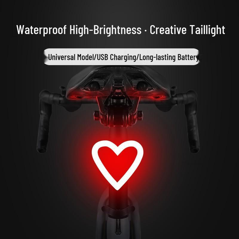 Rechargeable Bicycle Tail Light - Creative Night Riding Warning Light for Cycling Outdoors