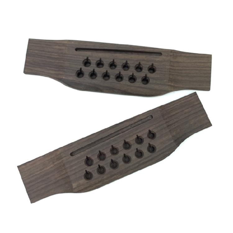 15pcs Acoustic Guitar Bridge Rosewood Slotted Bone Nut and Saddle 12 String
