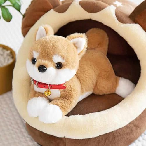 Cute Shiba Inu Plush Animal Dog Body Pillow, Large, Soft to the Touch, Cute for Sleeping with Your Pet, Soft for Naps, Brown, 45cm, Cushion, Back Supp