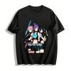 Cyber Hunter Girls Graphic Tee, Cool Anime Battle Girl Print Casual Loose Short Sleeve Top Pure Cotton T-shirt