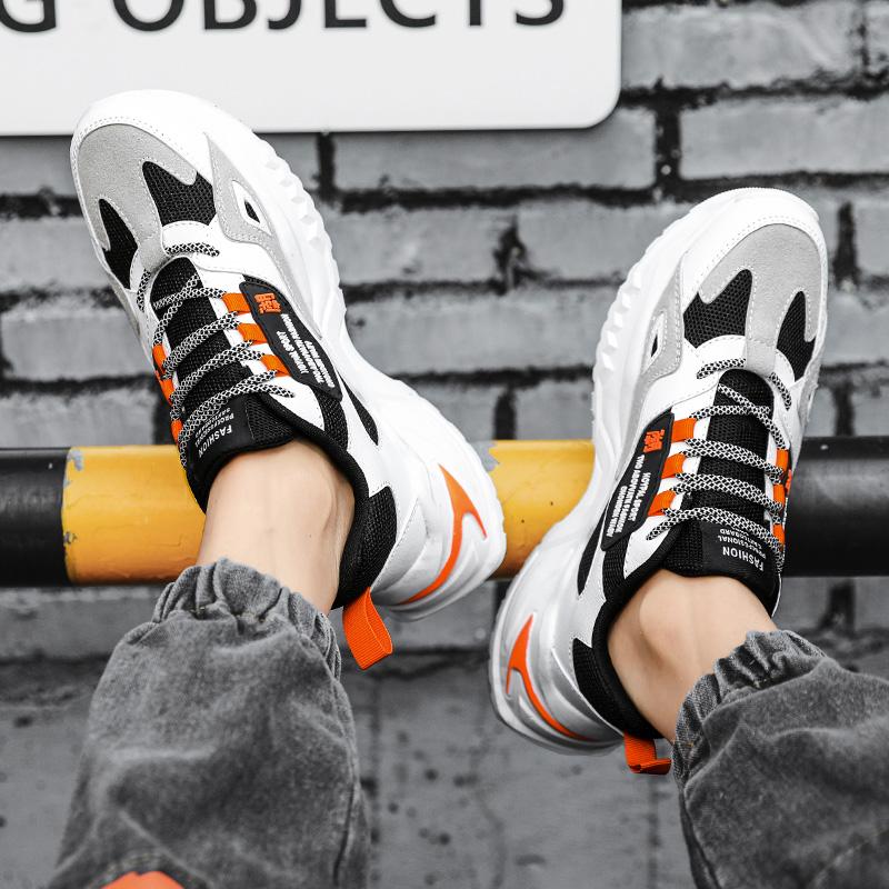 Casual Men's Shoes Breathable Running Sports Shoes Men's Shoes Thick Soled Dad Shoes Students Trendy Board Shoes