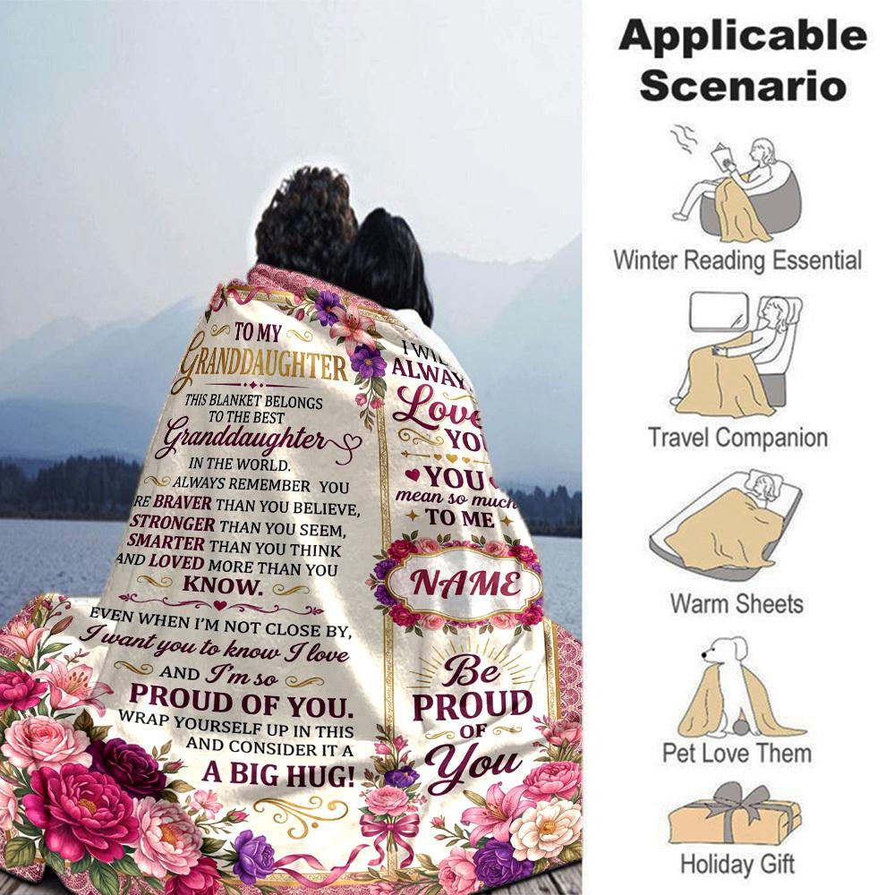 Granddaughter'S Love Blanket Customize Your Name Blanket Warm Comfortable And Soft Blankets Are Suitable For Home Lunch Break Blanket Office Sofa Sofa