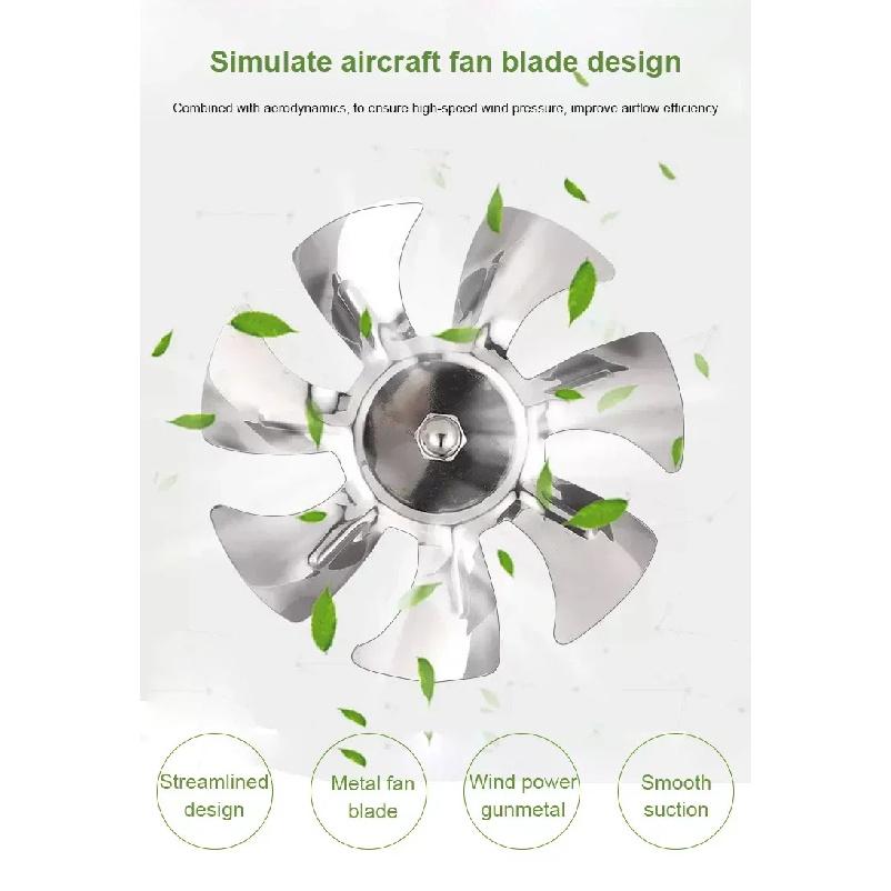 Ventilatore Estrattore Metallo Ferro per Ventilazione 4/6/8", Silenzioso con Valvola di Non Ritorno Anti-reflusso, Ventilatori da Parete&Finestra per Casa