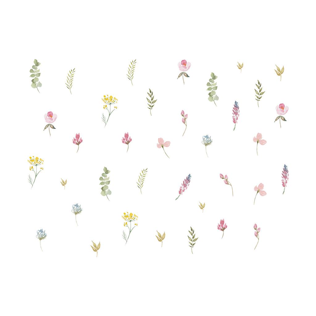 Watercolor Flowers Wall Decals Vintage Botanical Plant Wall Stickers Floral Mural for Bedroom Living Room Nursery Decor