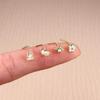 Bobisty Nose Rings Studs for Women Stainless Steel L Shaped Nose Studs Tiny Opal CZ Sunflower Bee Planet Nose Piercing Jewelry