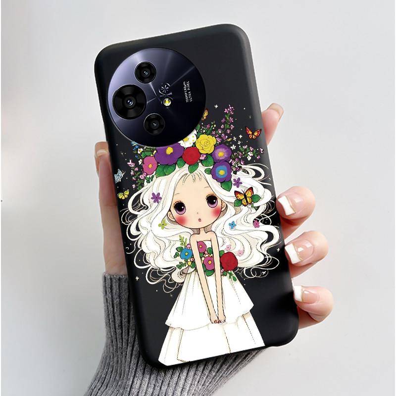 Hülle für TCL 50 NxtPaper 5G / 50 Pro NxtPaper 5G Hülle Luxus Drache Süß Cool Jungen Mädchen Schwarz Matt Weiches Silikon Rückabdeckung