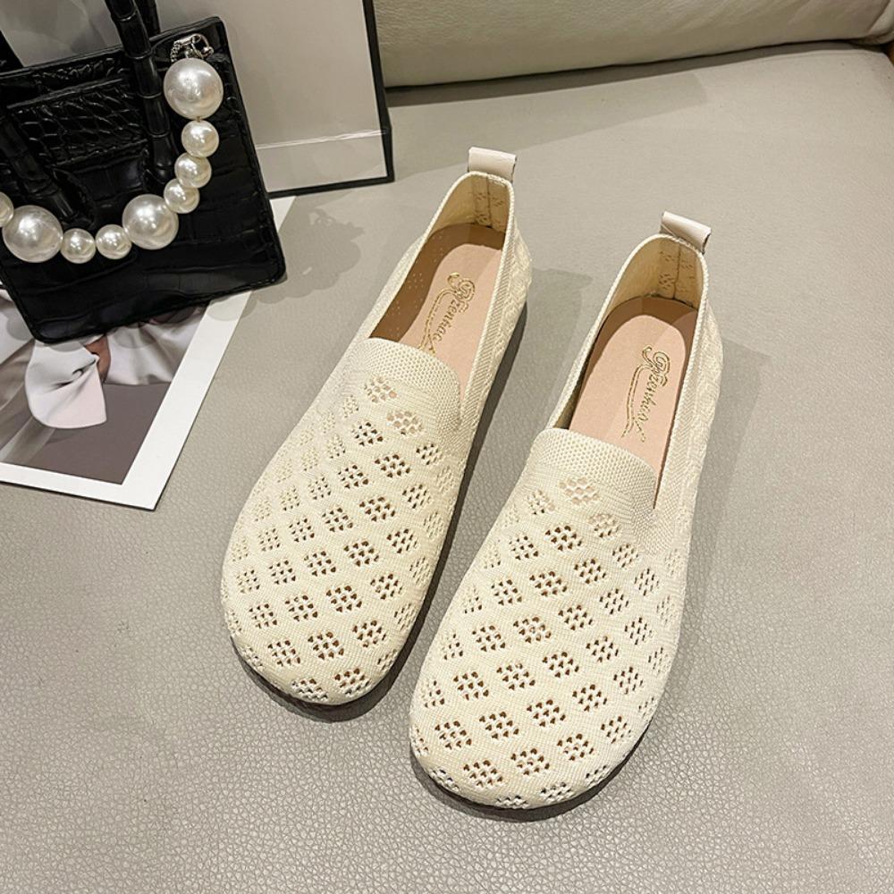 Knitted Soft Sole Casual Mesh Single Shoe