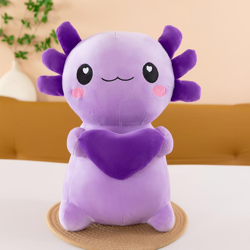 Cross-Border New Model of Axolotl Plush Toy in Four Colors, Cross-Border Hexagonal Dinosaur Toy, Soft Axolotl for Couples 30cm фиолетовый