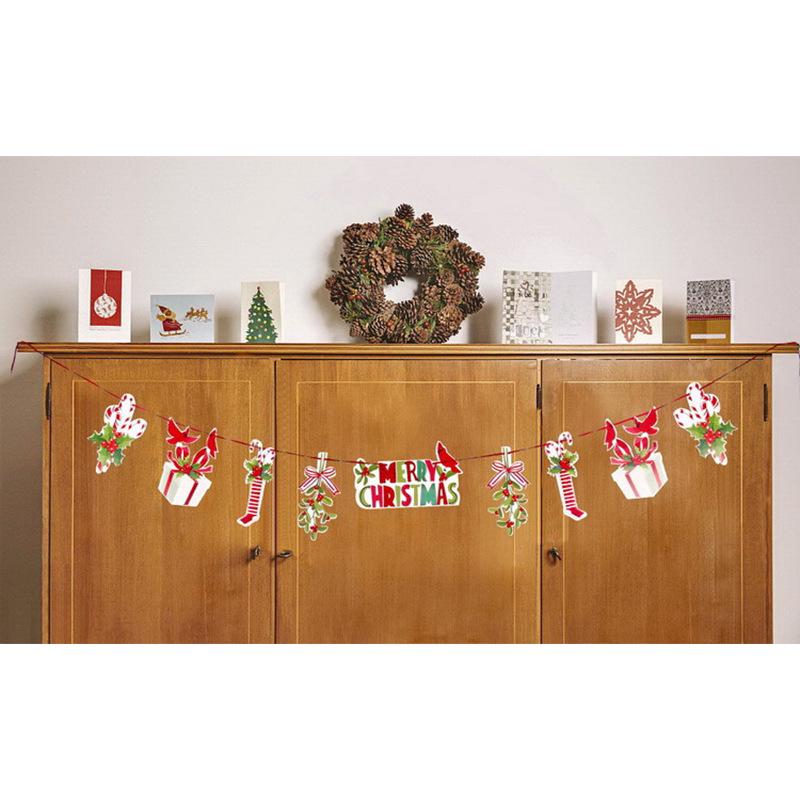 Cartoon Weihnachtsfeiertagsbanner und Hängeflaggen