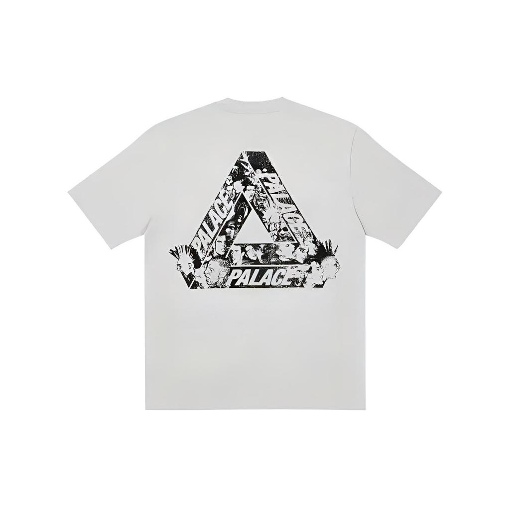 PALACE Tri Heads T Shirt Grey Marl T Shirt Unisex Gray P21TS150