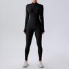 Export Zipper Nude Feel Long Sleeves Yoga Jumpsuit Women's Sports Running Workout Training Dance One-Piece Jumpsuit