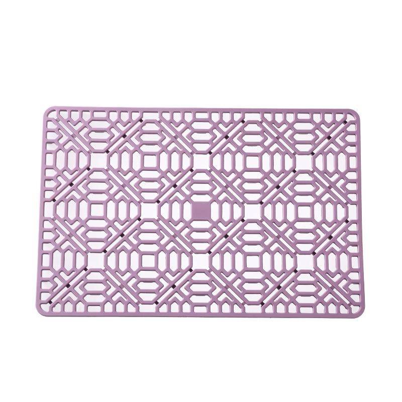 Silicone Hollow Drainage Heat Insulation Mat Square Sink Mat for Kitchen Sink Bottom Anti-scratch Anti-drop