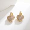 European & American Retro Heart-shaped Zircon Love Earrings - Colorful Dangle Ear Cuffs for Women