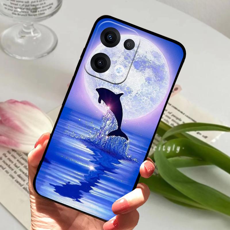 For Oppo Reno13 Pro Case Reno 13 12 5G Cute Animal Soft Silicone TPU Phone Cover For Oppo Reno12 Pro Protection Fundas Phone Bag
