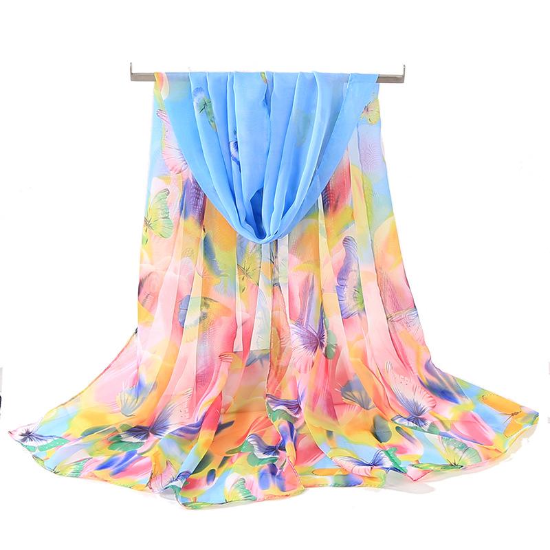 Chiffonschals für Damen Sommer Neuer Stil Schals Vielseitige Schals für Damen Sonnenschutzschals Doppelt verwendbar