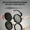Adjustable Tint Polarized Sunglasses with Built-in ND Filter Men Fashion Vintage Design Shades Women Anti-UV Sun Glasses