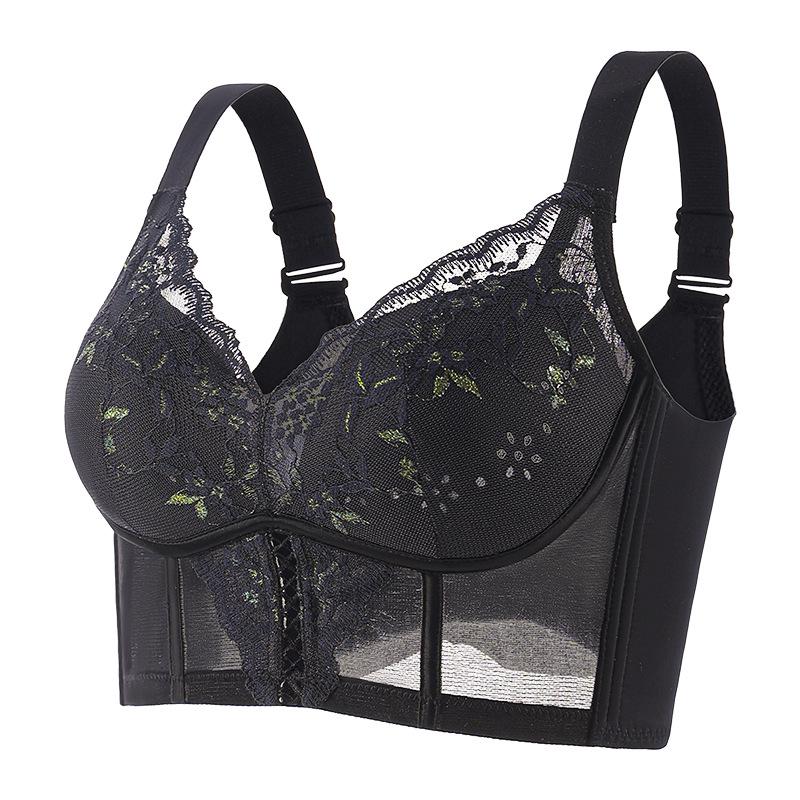 

Кружевное нижнее белье в стиле жилета: Удобный, Дышащий, Беспроводной Бюстгальтер для Формирования и Боковой Поддержки. 38/85 чёрный