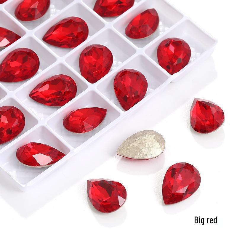 High-Grade K9 Teardrop Rhinestone DIY Jewelry Accessory - Silver-Plated Base with Irregular Crystal Glass Drill, Pointed Bottom