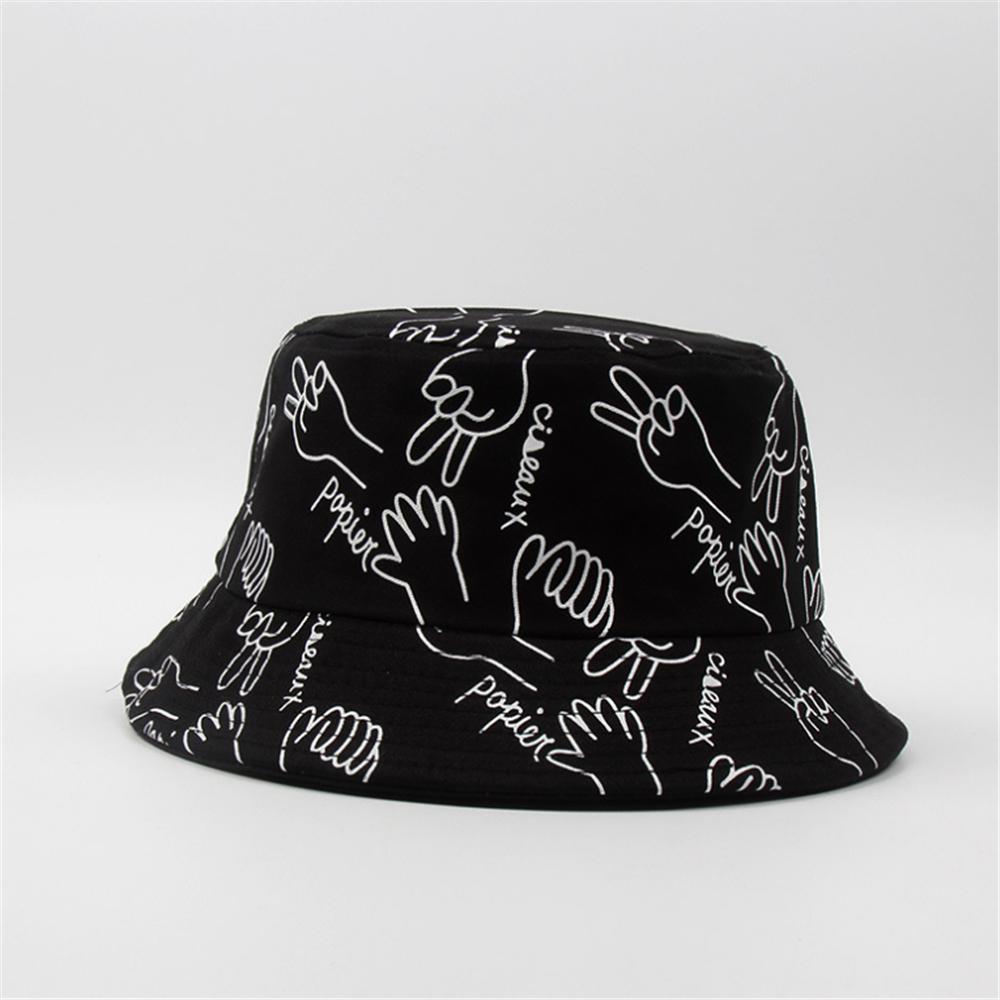 Fashion Bucket Hat for Women Spring Casual Outdoor Graffiti Fisherman Cap Big Brim