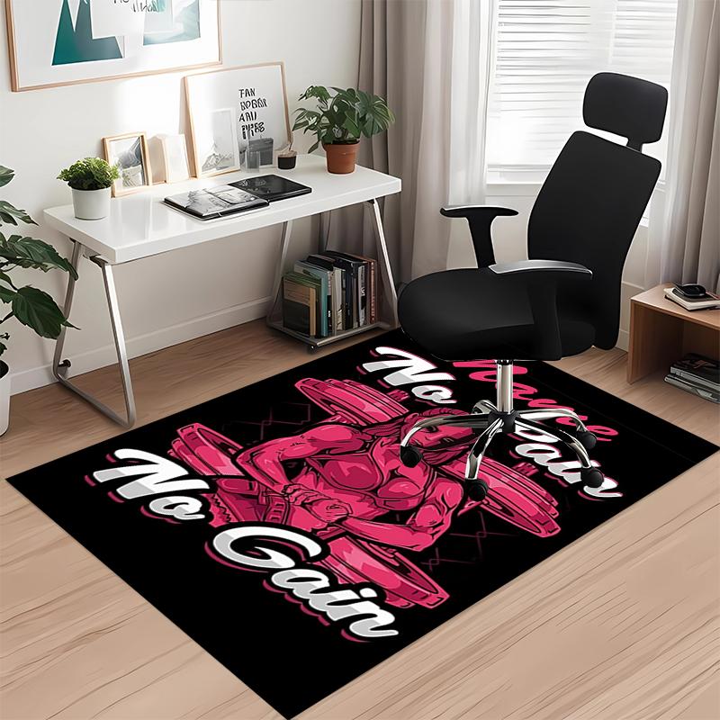 Custom Name weightlifting Printed Carpet, for Office Chair Living Room Bedroom Kitchen Room Decor Gifts.