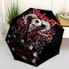 Slipknot Band Logo Automatic Opening Rain Umbrella - Portable 3-Fold Design with 8-Bone Iron Frame, Gift for Fans and Travelers0104338a