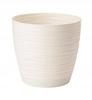 Round cream flowerpot with saucer 107x10cm plastic