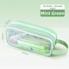 Clear Transparent Transparent Pencil Bag Double Layer Large Capacity Pen Case  For School Students