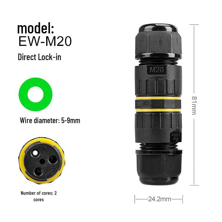 Connecteur de câble en plastique M20 extérieur/sous-marin étanche IP68 (2/3/4/5/6 Cœurs)
