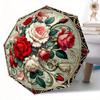 Floral Art Nouveau Automatic Folding Umbrella Compact Lightweight For Outdoor Adventurest118