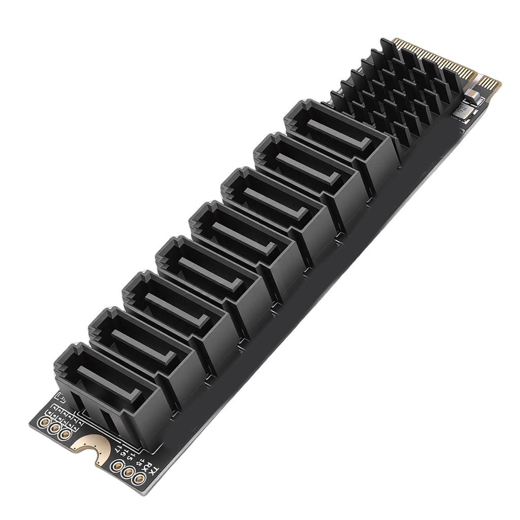 M.2 M Key to 8 Port Serial ATA 3.0 Expansion Card PCIe 3.0 X2 M Key Adapter with LED Indicators Support for Thunderbolt