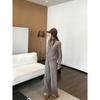 7766 Cozy Sweater & Long Pants Set - Versatile Zipper Cardigan for Autumn/Winter