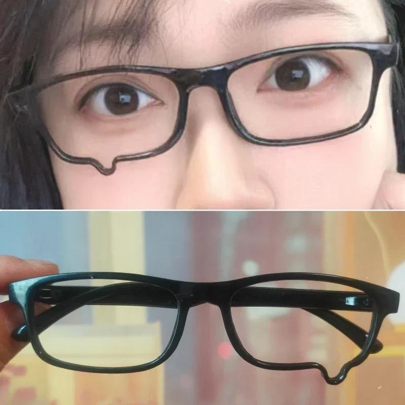 Y2K Teardrop Cosplay Glasses Unisex Without Lenses Eyeglass Jewelry Costume Anime Props Spectacles Eyewear Accessories Gifts