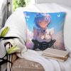 Anime Re Zero Rem Square Pillowcase Cushion Cover Pillow Case Throw Pillow Cover for Home Bedroom Car