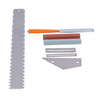 Gitarren Messlehren Set Kit Hals Kerblineal Bund Abrichtfeile Wetzstein Aufbewahrungstasche