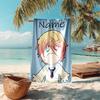 Personalized customized proof beach towel with Tsukasa Tenma pattern - soft, absorbent,quick-drying,perfect swimming,camping&bathing