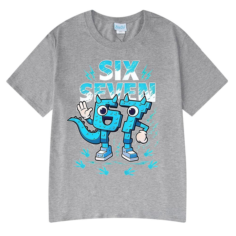 Six Seven 67 Funny Brainrot Meme Cartoon T Shirts Unisex Women Clothing Fashion Tshirt Summer Cotton Casual Short Sleeve Tshirts