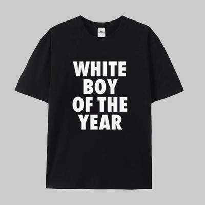 White Boy of The Year T-Shirt Oversized Baumwolle Streetwear Herren Kleidung Harajuku Grafik T-Shirts